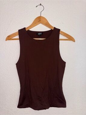 Chocolate Brown Sleeveless Knit Tank